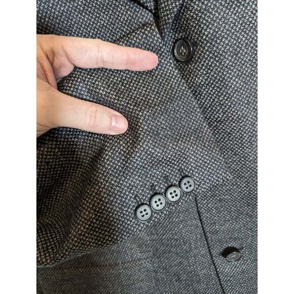 Mario Barutti Wool & Cashmere 40R Birdseye Tweed Gray Sport Coat Blazer Jacket - Picture 6 of 10